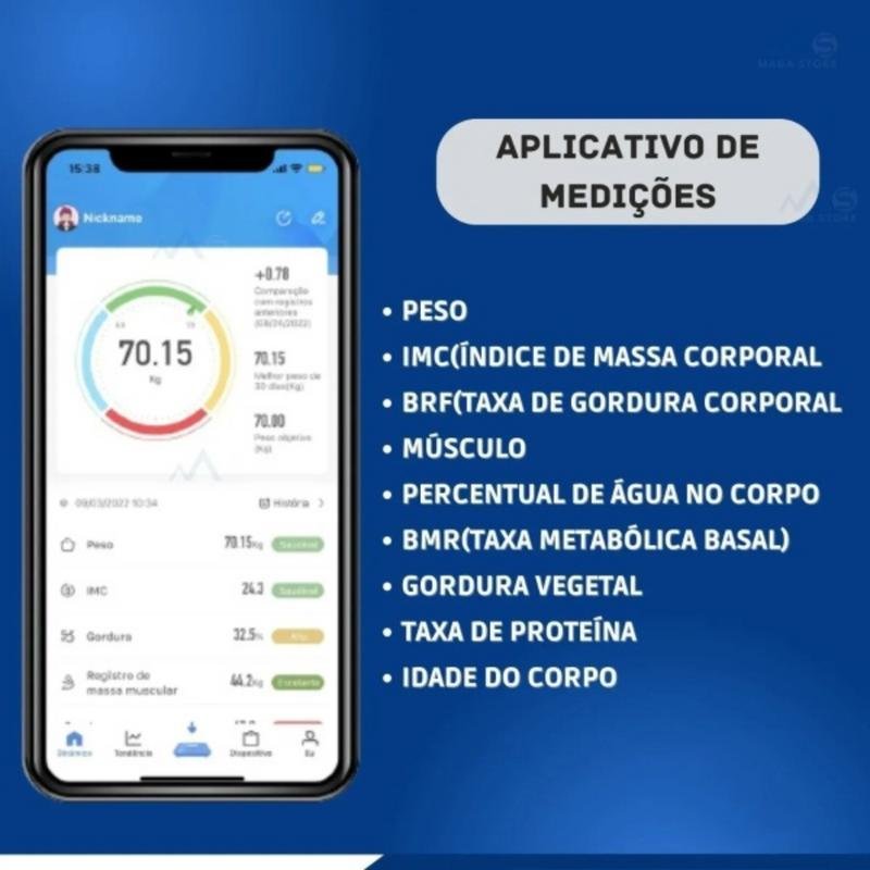 Balança Bioimpedância Digital Bluetooth 180kg - 4