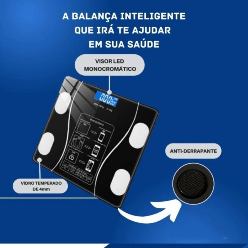 Balança Bioimpedância Digital Bluetooth 180kg - 5