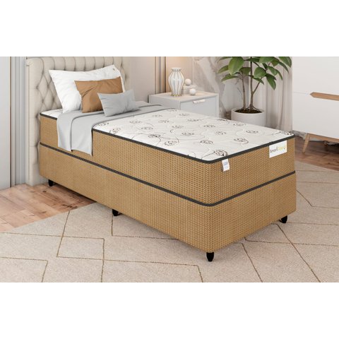 Colchão Solteiro Smart Classic Marrom (88x188x22) - Molas Ensacadas - Plumatex