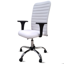 Ver imagem 1 de Cadeira Escritório Presidente Branco Executiva Ergonômica Apoio Lombar Nr17 Giratória Rodízios