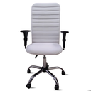 Ver imagem 2 de Cadeira Escritório Presidente Branco Executiva Ergonômica Apoio Lombar Nr17 Giratória Rodízios