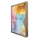 Ver imagem 4 de Quadro Decorativo Abstrato Mármore Lux Colors em Moldura Caixa Tacolado Moldura Trad 1cm Madeira Esc