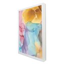 Ver imagem 2 de Quadro Decorativo Abstrato Mármore Lux Colors em Moldura Caixa Tacolado Moldura Trad 1cm Madeira Esc