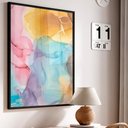 Ver imagem 1 de Quadro Decorativo Abstrato Mármore Lux Colors em Moldura Caixa Tacolado Moldura Trad 1cm Madeira Esc