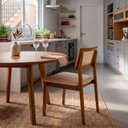 Ver imagem 2 de Cadeira de Jantar e Living Millie com Tela Natural Estofada Linho - Desk Design