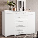 Ver imagem 3 de Cômoda Fontana 02 Portas e 07 Gavetas Branco - Móveis Albatroz