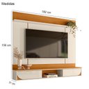Ver imagem 3 de Painel para Tv Aura com Aparador Estoril Cinamomo Off White - Madetec