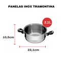 Ver imagem 6 de Jogo de Panelas Tramontina Aço Inox Fundo Triplo Cooktop Fogão Indução Kit 10 Peças