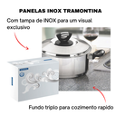 Ver imagem 3 de Jogo de Panelas Tramontina Aço Inox Fundo Triplo Cooktop Fogão Indução Kit 10 Peças