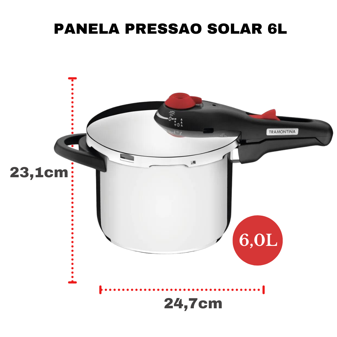 Jogo de Panelas Tramontina Aço Inox Fundo Triplo Cooktop Fogão Indução Kit 10 Peças - 8