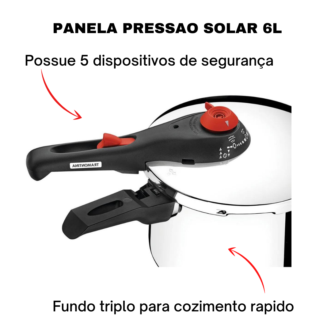 Jogo de Panelas Tramontina Aço Inox Fundo Triplo Cooktop Fogão Indução Kit 10 Peças - 7