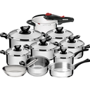 Ver imagem 1 de Jogo de Panelas Tramontina Aço Inox Fundo Triplo Cooktop Fogão Indução Kit 10 Peças