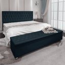 Ver imagem 4 de Kit Cabeceira e Calçadeira Baú King 1,95m Madrid Suede Azul Marinho - Pallazio