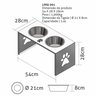 Comedouro Elevado Duplo Cão Porte G Branco - 3