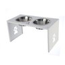 Comedouro Elevado Duplo Cão Porte G Branco - 2