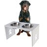 Comedouro Elevado Duplo Cão Porte G Branco - 1