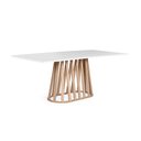 Ver imagem 1 de Mesa de Jantar Retangular 6 Lugares 180x90cm Gabi Branco/Jade - Straub Web