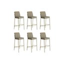 Ver imagem 1 de Banqueta Sala de Jantar Duo 1753 Kit 6 Un Dourado/linho Bamboo/courano Bamboo - Carraro