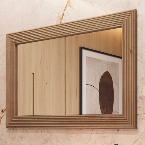 Espelho com Moldura Madeira Macica Taeda 120x80 cm 3315U Tauari Festra