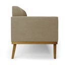Ver mais imagens de Conjunto 2 Poltronas e 1 Namoradeira Decorativa Isabella Pés Fixo em Madeira Castanho Suede Nude G19
