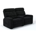 Ver imagem 1 de Sofá 2 Lugares Reclinável Manual em Bouclé Cor Preto Linha Cinema