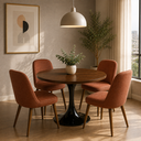Ver imagem 1 de Mesa de Jantar Saarinen Preto Redonda 100cm - MDF Melamínico Pau Ferro