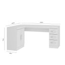 Ver imagem 2 de Escrivaninha Computador Armário 02 Portas 03 Gavetas 156x120 Cm Branco 0714 - MENU