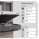 Ver imagem 2 de Cama Box Baú Queen Bipartido Cinza + Colchão Life D33 Pillow Top 56x158x198cm Branco - e-Shop