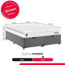 Ver imagem 3 de Cama Box Baú Queen Bipartido Cinza + Colchão Life D33 Pillow Top 56x158x198cm Branco - e-Shop