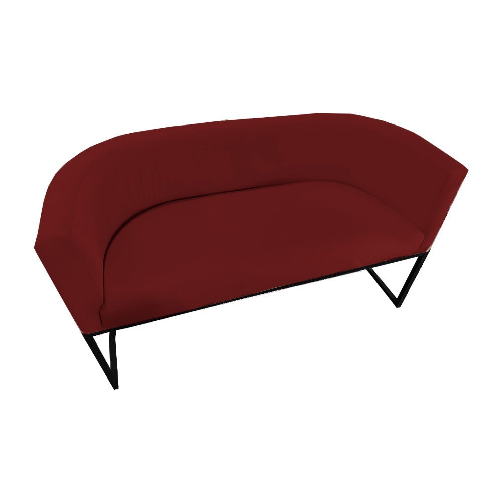 Namoradeira Luana Base Metálica Preta Suede Bordo - Belliv Decor - 2