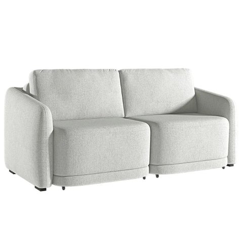 Sofá Cama Modulado Retrátil e Reclinável Decorativo Varsóvia 176cm Linho Cinza G33 - Gran Belo