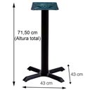 Ver imagem 3 de Mesa Ômega Ferro Preto 74 Cm (alt) Base em X Tampo Mdp Quadrado 60 Cm (larg) X 2,50 Cm (alt) Walnut