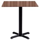 Ver imagem 1 de Mesa Ômega Ferro Preto 74 Cm (alt) Base em X Tampo Mdp Quadrado 60 Cm (larg) X 2,50 Cm (alt) Walnut