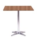 Ver imagem 1 de Mesa Delta em Alumínio 75 Cm (alt) Base em X Tampo Mdp Quadrado 70 Cm (larg) X 2,50 Cm (alt) Noce