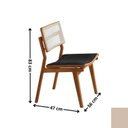 Ver imagem 4 de Conjunto de Mesa de Jantar Raiz Tampo 180cm Barril Laminado e 6 Cadeiras Eloá Premium Marrom/Linho Preto/Imbuia/Cinamomo