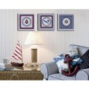 Ver imagem 2 de Conjunto Kit com 3 Quadros Náuticos Decorativos Linha Náutica Marinheiro Mar 2