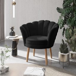 Poltrona Cadeira Escritório Decoraçao Recepção Salão Beleza Cor:preto - 2