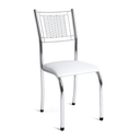 Ver imagem 3 de Mesa de Jantar 4 Cadeira Cromadas Tampo Vidro Estilo Moderno:Branco 204/405