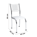 Ver imagem 6 de Mesa de Jantar 4 Cadeira Cromadas Tampo Vidro Estilo Moderno:Branco 204/405