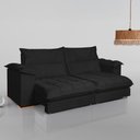 Ver imagem 2 de Sofa Retratil e Reclinavel Roma 250cm  Kc Rei de Casa Veludo Preto