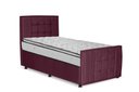 Ver imagem 1 de Cama com Cabeceira Solteirão Viúva Estofada Uvaia 120cm Suede:bordô