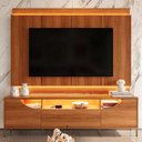 Ver imagem 2 de Rack Painel Imperiale Tv até 75” com Led Portas em Mdf Usinado Pés de Ferro e Gaveta Telescó