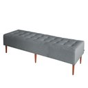 Ver imagem 1 de Pufe Recamier Calçadeira King 195cm Pé Madeira Duque - Linho Cinza