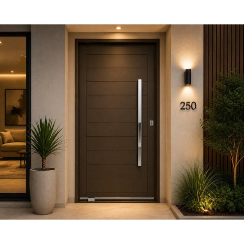 Porta Lambril Pivotante em Aço Galvanizado 220x100x14cm com Puxador Esquerda