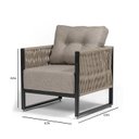 Ver imagem 7 de Poltrona Corda Náutica - Living, Varanda, Estar - Poltrona Araxá – Preto Rami Areia – Kit 2