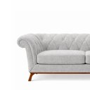 Ver imagem 6 de Sofá Royale 3 Lugares 230cm Bouclé Cinza - Sallar Home