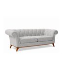 Ver imagem 1 de Sofá Royale 3 Lugares 230cm Bouclé Cinza - Sallar Home