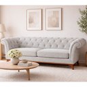 Ver imagem 2 de Sofá Royale 3 Lugares 230cm Bouclé Cinza - Sallar Home