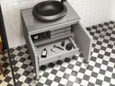 Ver imagem 4 de Gabinete Para Banheiro Ripado 60 Cinza Mat. C/ Cuba Preta