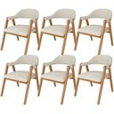 Ver imagem 1 de Kit 06 Cadeiras de Jantar e Estar Living Estofada Nadja L02 Linho Champagne - Lyam Decor